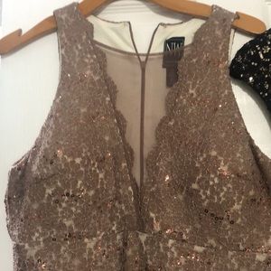 2 sequin short dresses black and caramel/ brown